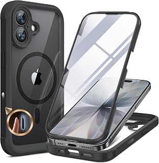 Miracase for iPhone 17 Case, Full Body Bumper with Glass Screen Protector | Drop Proof,[Bubble Free]Screen Protector+[New Camera Control], [Compatible with MagSafe],Phone Case 17 Cover,6.3",Black
