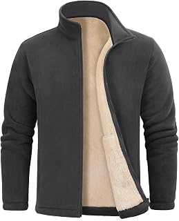 Nadeer Men's Fleece Jacket Hooded Sweatshirt Winter Sweatshirts Full Zip Warm Coat with Pockets Sport Fitness Outdoor Autumn Winter