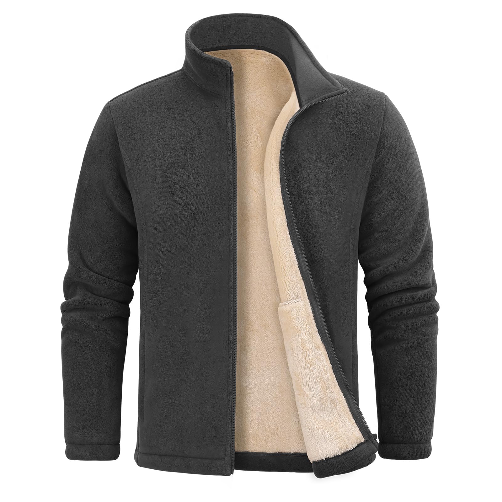 Nadeer Men's Fleece Jacket Hooded Sweatshirt Winter Sweatshirts Full Zip Warm Co