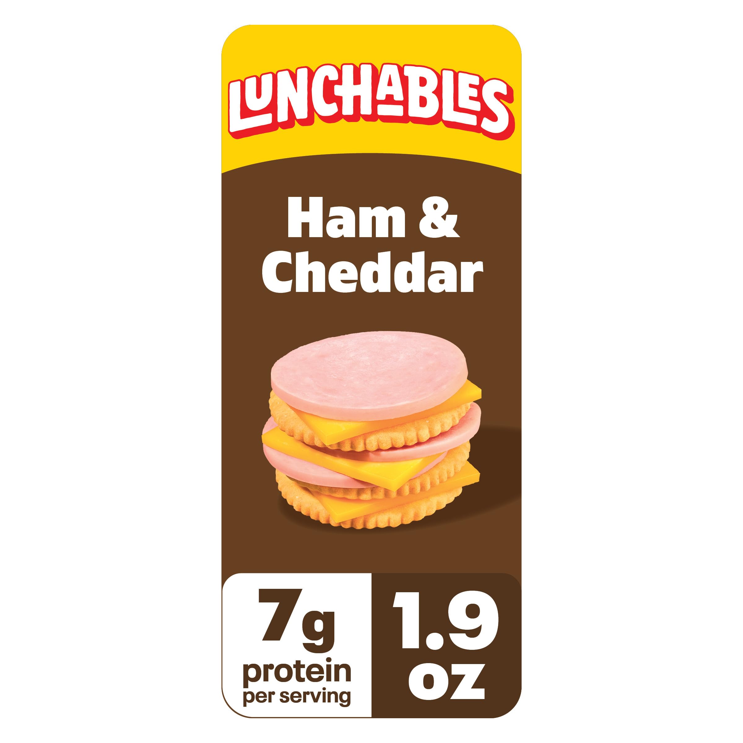 Lunchables, Value Pack, Ham & Cheddar, 1.9 oz Pack | 7g Protein per Serving, No 