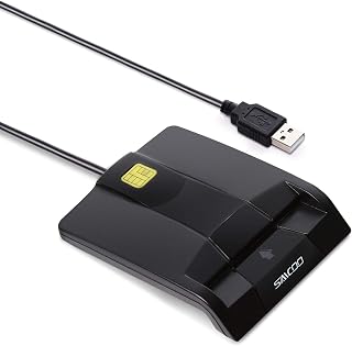 Saicoo DOD Military USB Common Access CAC Smart Card Reader, Compatible with Mac OS, Win (Horizontal Version)