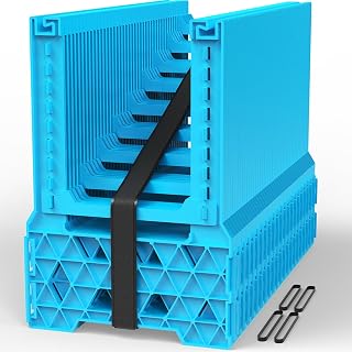 PAULINN 20FT RV Camper Sewer Hose Support, Ocean Blue Height Adjustable Sewer Hose Support for RV Camper, Deep Cradles Design, Quick Setup and Takedown, w/Secure Rubber Band & Carrying Strap