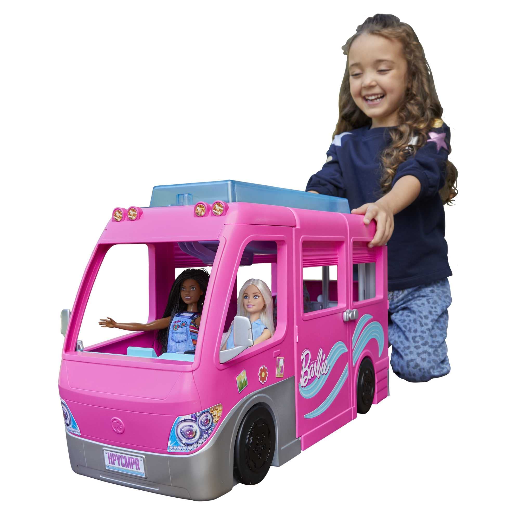Barbie DreamCamper Playset & Camping Accessories | Including 30-Inch Slide, 7 Pl