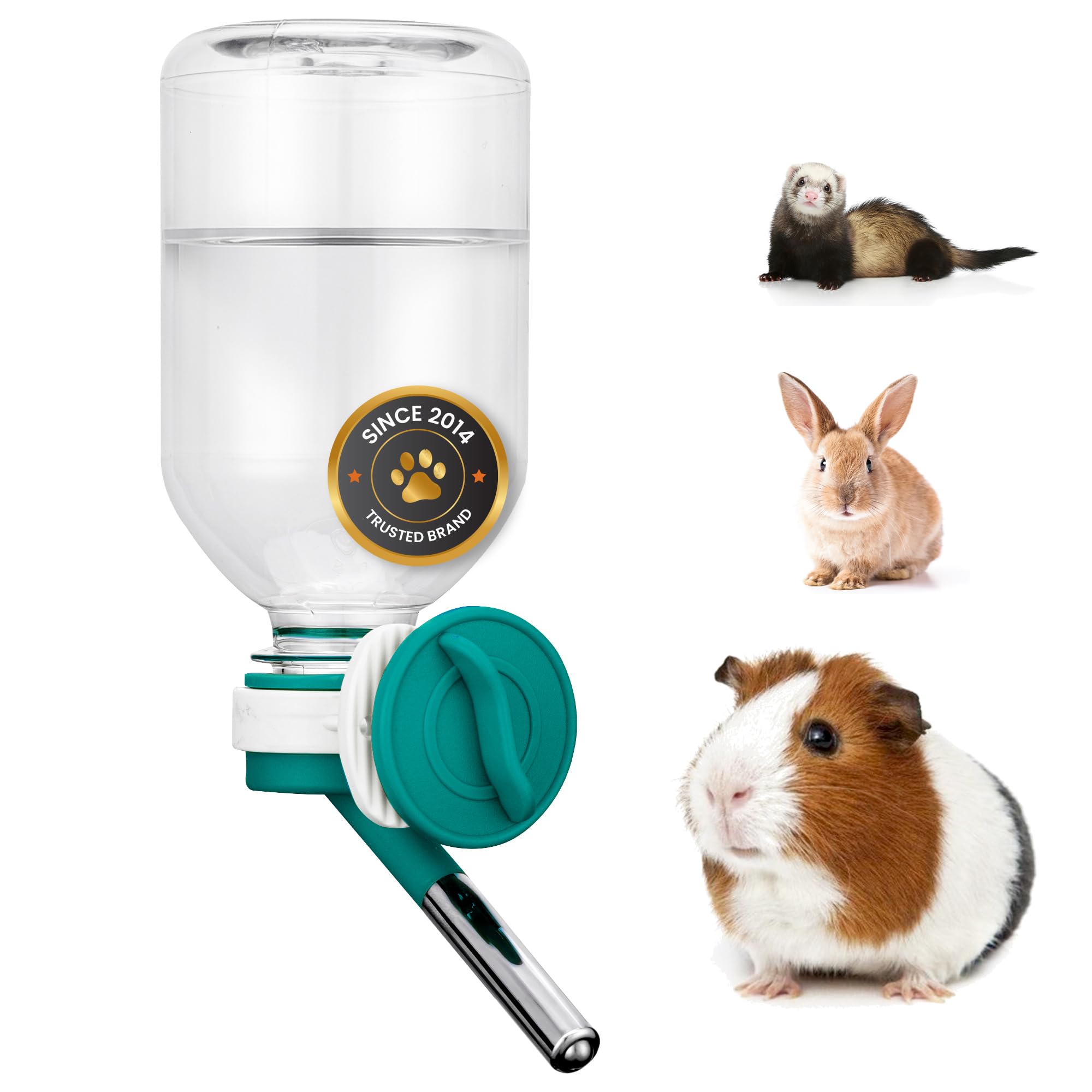 Choco Nose No-Drip Small Animal Water Bottle - Leak-Proof Patented Nozzle Helps 