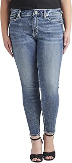 Silver Jeans Co. Women's Plus Size Suki Mid Rise Straight Leg Jeans Jeans