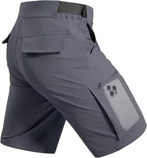 FREE SOLDIER Men's Cargo Hiking Shorts with Belt Summer Shorts Lightweight