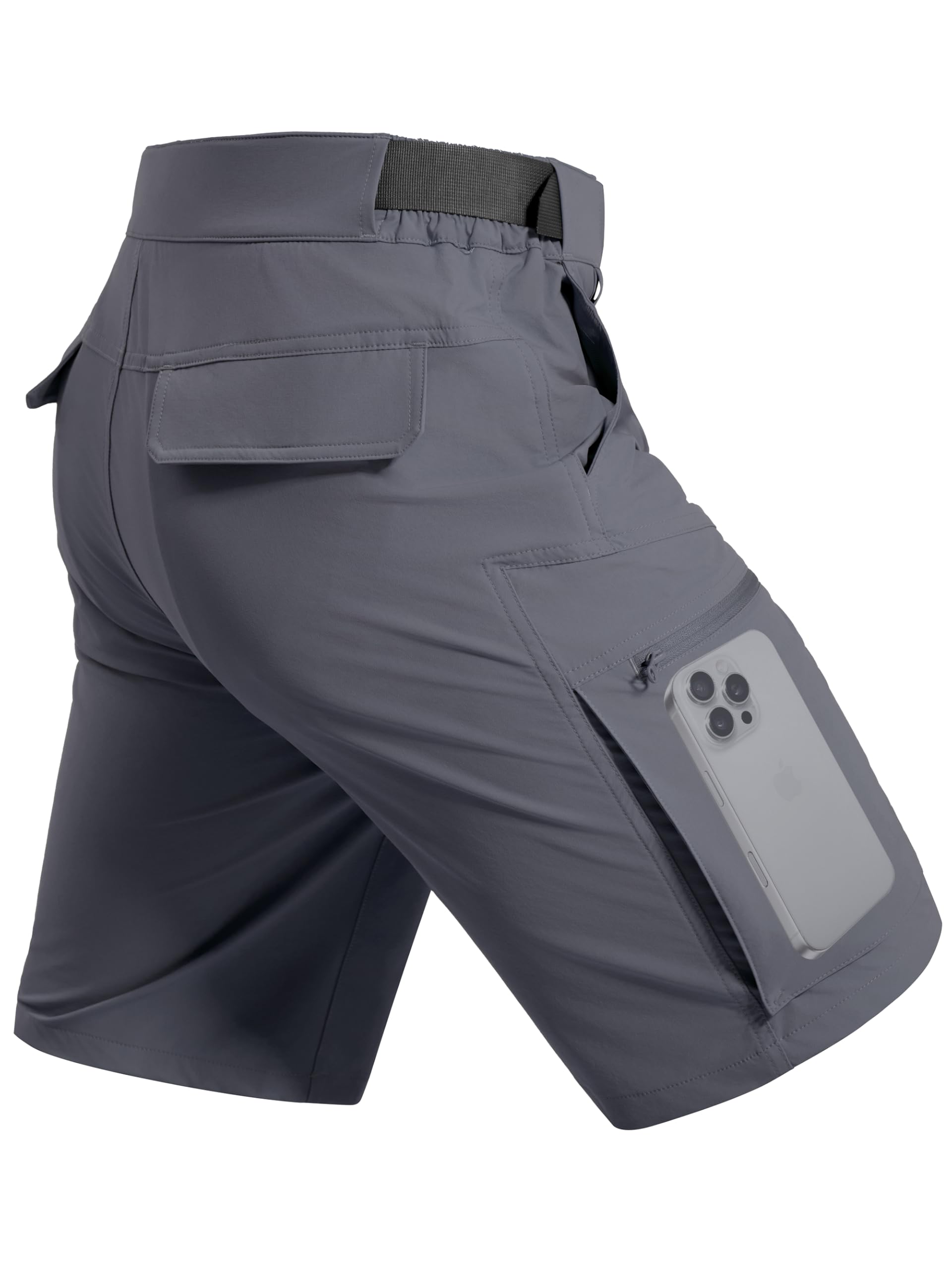 FREE SOLDIER Men's Cargo Hiking Shorts with Belt Summer Shorts Lightweight