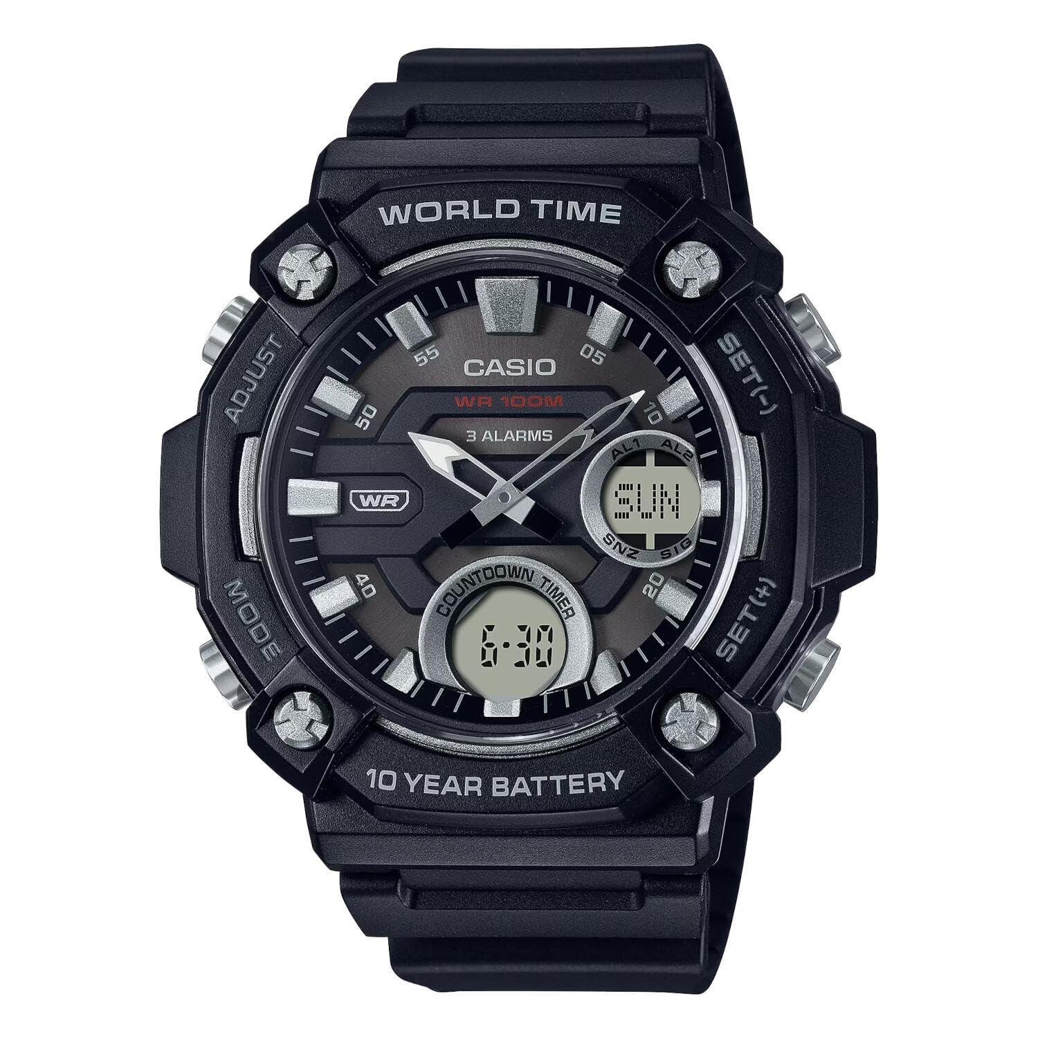 Casio AEQ120W Series | Men’s Analog-Digital Watch |100M Water Resistance | Multi