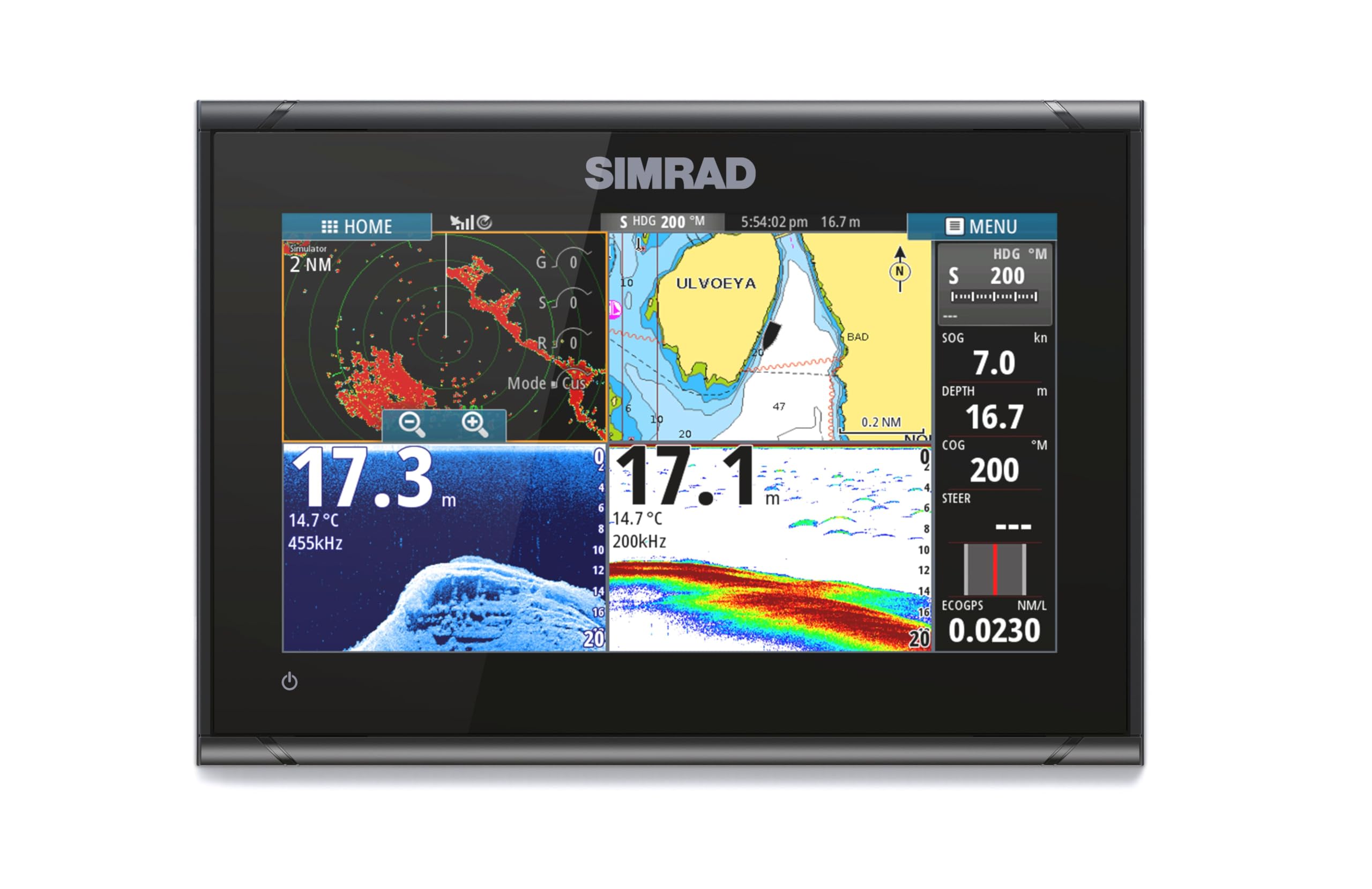 Simrad GO Chartplotter and Fish Finder, with Transducer and Radar Options, Prelo