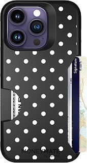 Scooch for iPhone 14 Pro Wallet Case Card Holder, Moneymate, Polka Dots