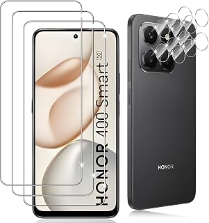 Datree 3 Pieces for Honor 400 Smart 5G Screen Protector, with 3 Pieces Camera Lens Protector, 9H Hardness No Bubbles, High Definition, Anti-Scratch Tempered Glass
