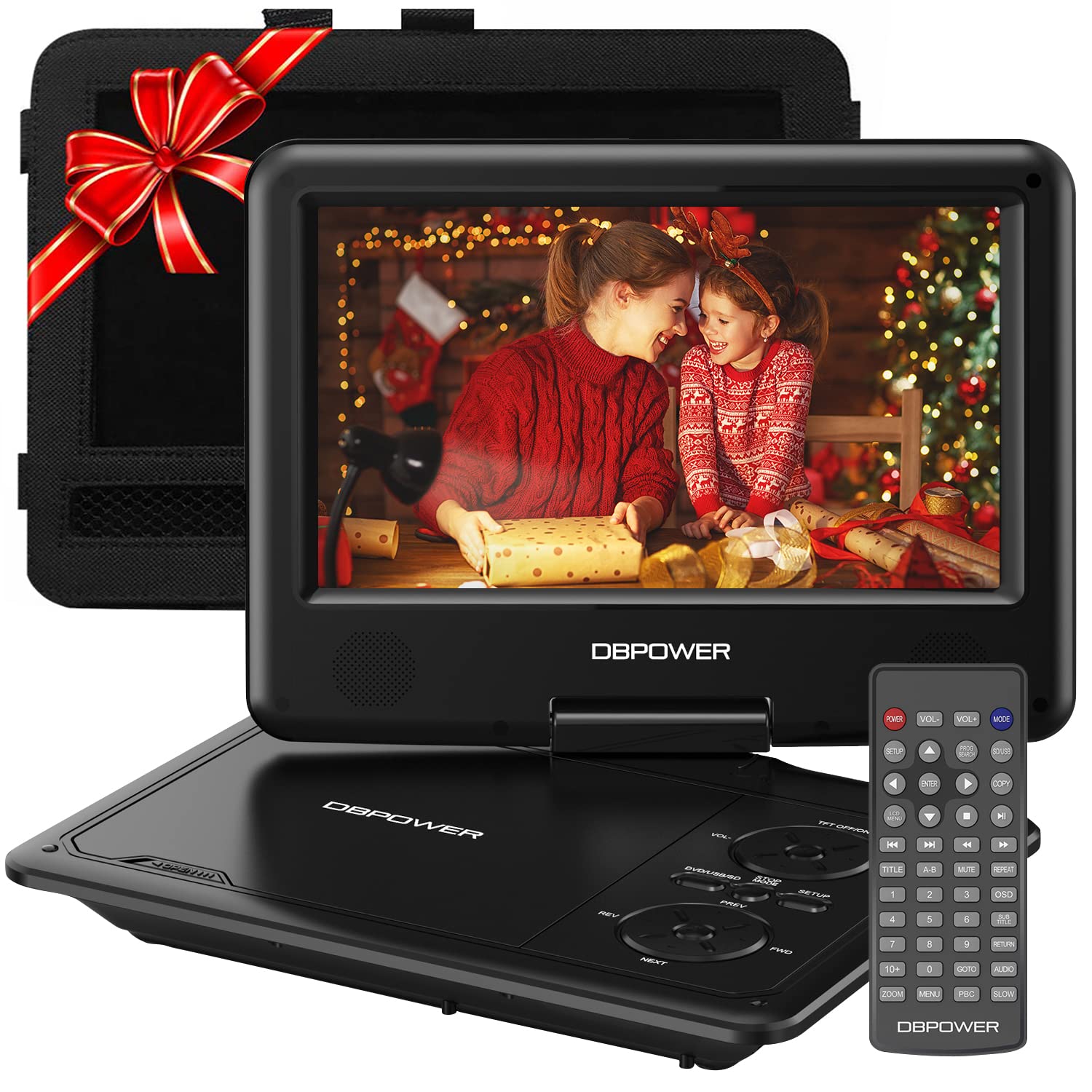 DBPOWER 11.5" Portable DVD Player, 5-Hour Built-in Rechargeable Battery, 9" Swiv