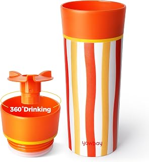 Travel Coffee Mug with 360°Lid, Travel Coffee Tumbler 12 oz Leak Proof, Stainless Steel Insulated Travel Mugs for Hot and Cold Spill Proof Leak Proof(Orange)