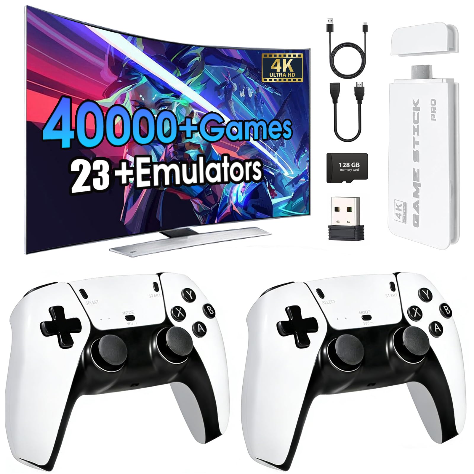New Retro Game Console, 40000+Games and 23 Emulators, with Dual 2.4G Wireless Co