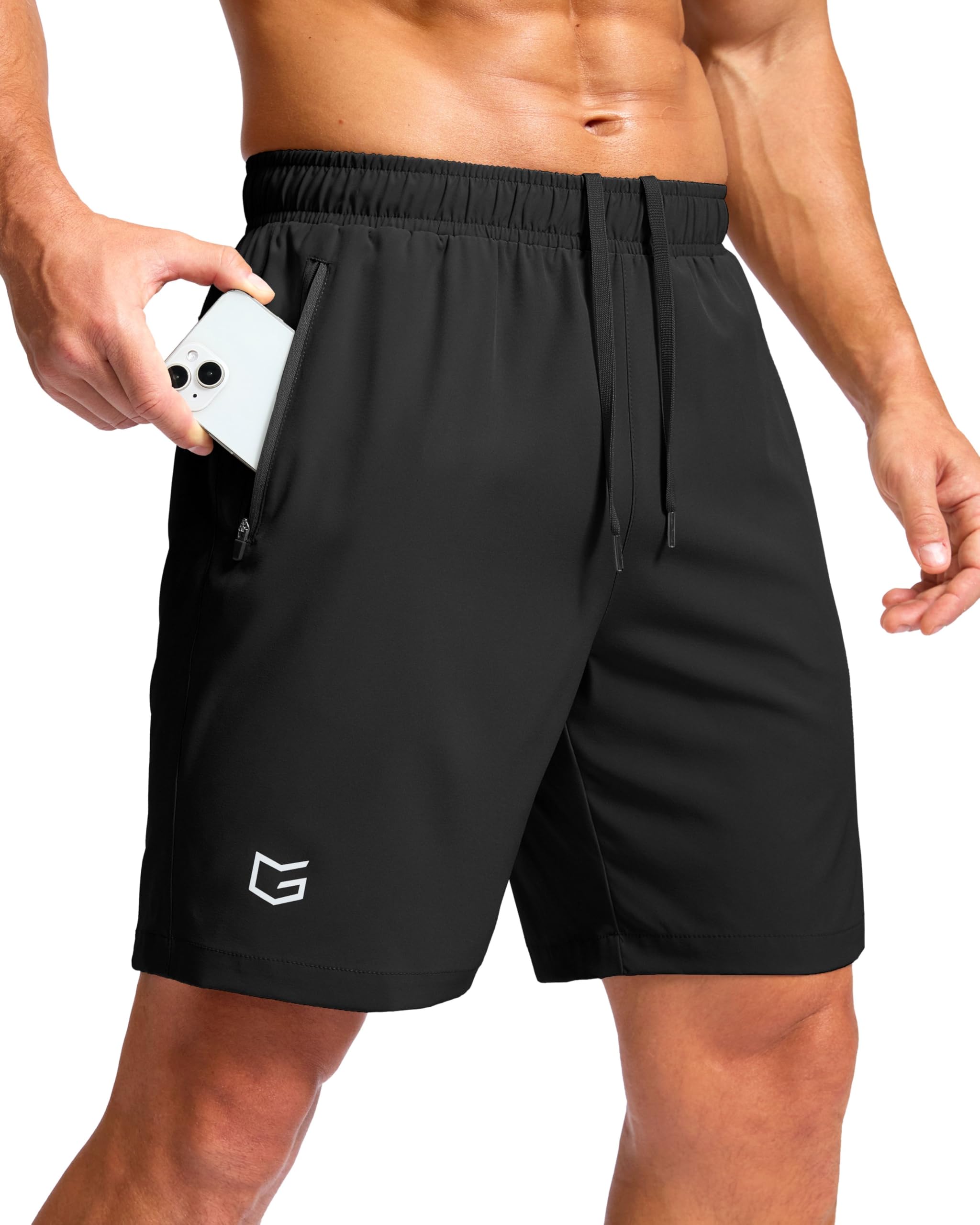 G Gradual Men's Athletic Running Shorts with 2 Zipper Pockets 7"/ 5"/ 9" | Quick