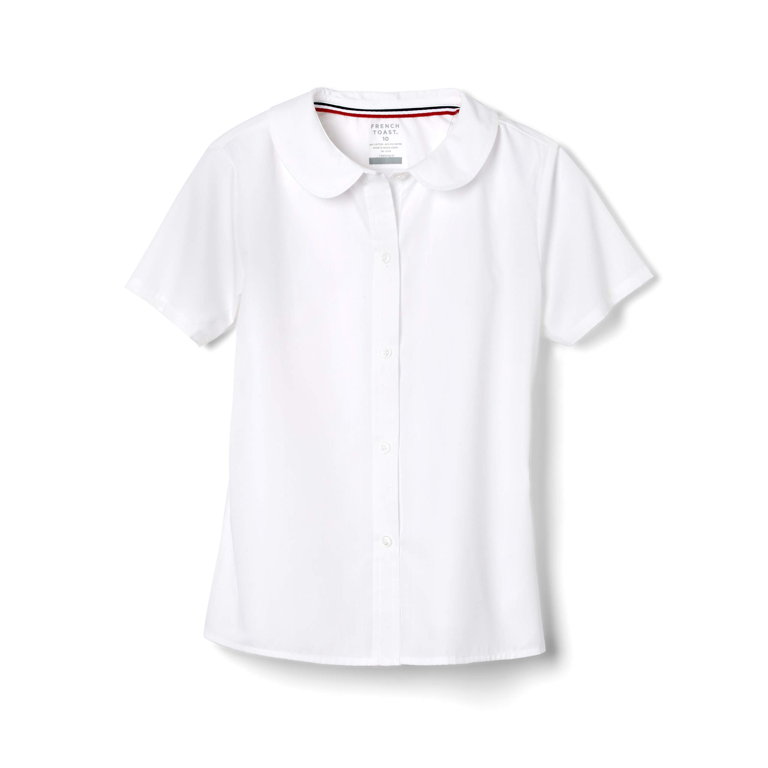 French Toast Peter Pan Collar Short Sleeve Blouse (Girls Standard & Plus Sizes),