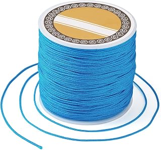 104m 0.8mm Chinese Braided Nylon Cord for Knotting, Macrame Rope, Rat Tail Rope, Beading Thread, Ideal for Friendship Bracelets and Jewelry Making, Supplies for