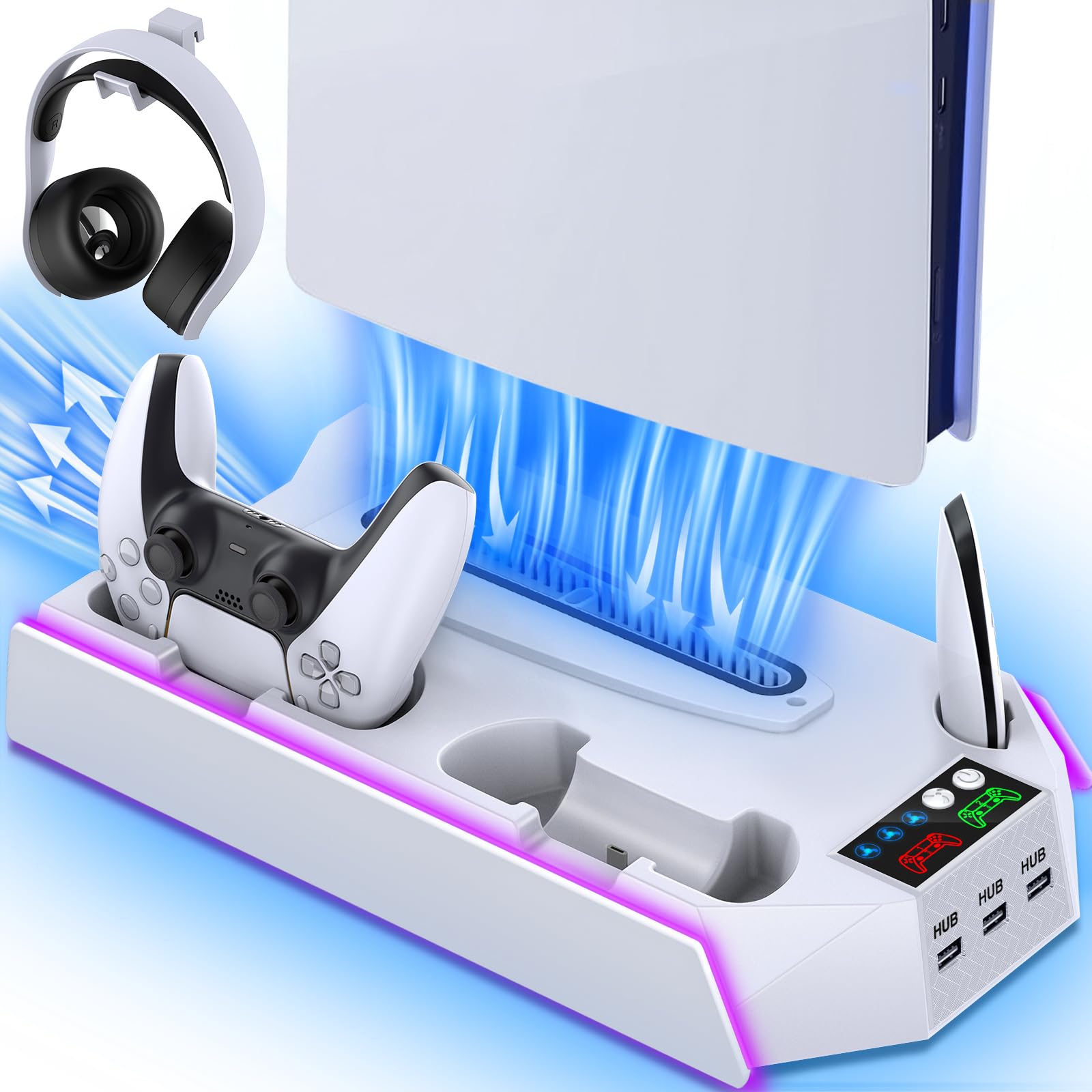 PS5/PS5-Slim-Cooling-Station-with-Controller-Charging-Station for Playstation 5 