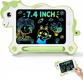 LCD Writing Tablet 7.4 Inch, Reusable Digital Memo Pad with Stylus, Colorful Screen Writing Board for Notes, Sketches and Daily Records, Green