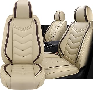 Car Seat Cover for Nissan Altima 2001-2026, Driver's Seat Covers,Non-Slip Waterproof seat Cover,Wear-Resistant Nappa Leather car seat Covers. (Standard 2 Seats/Beign)