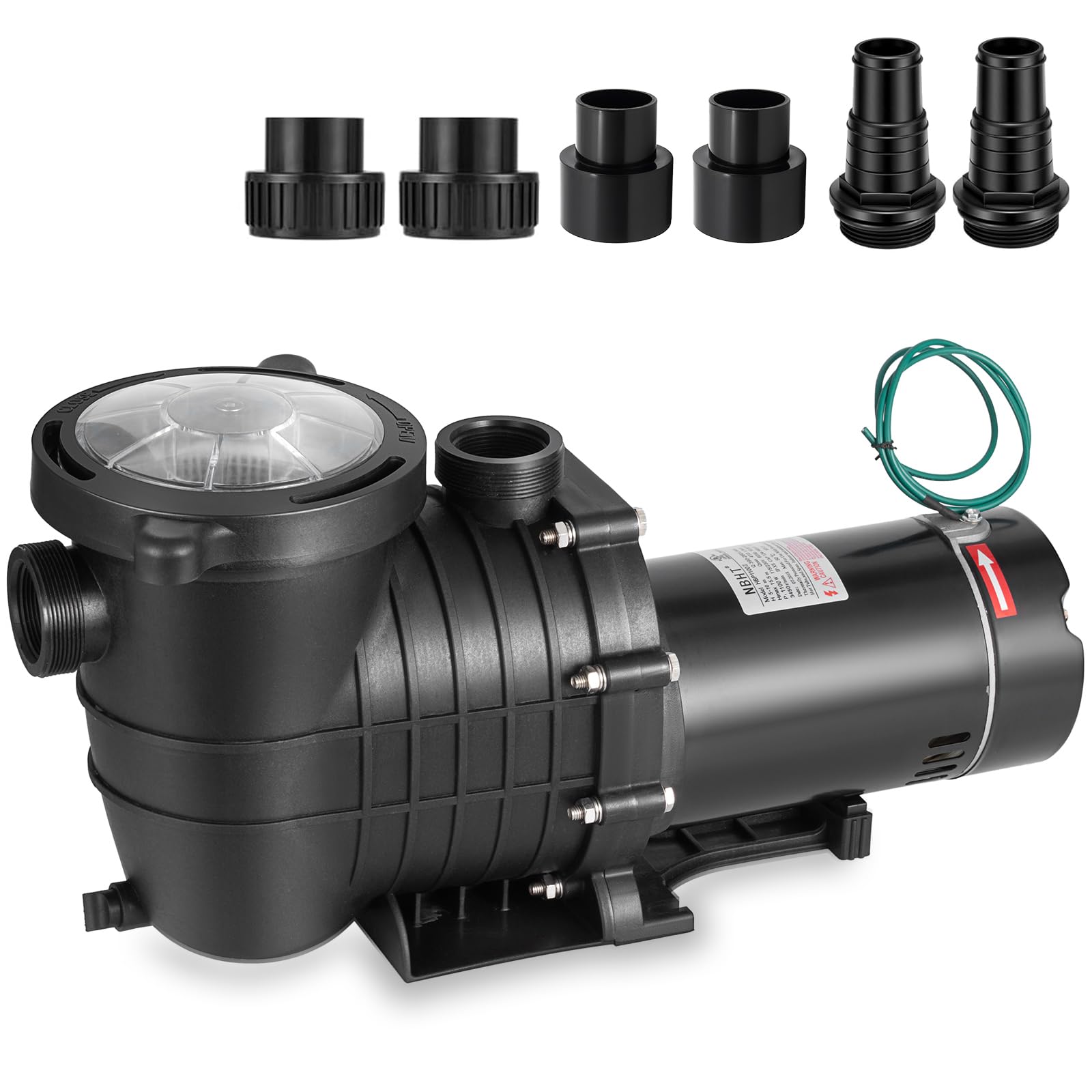 Leomru 1.5 HP Pool Pump 6500 GPH Self Priming in/Above Ground Swimming Pool Pump