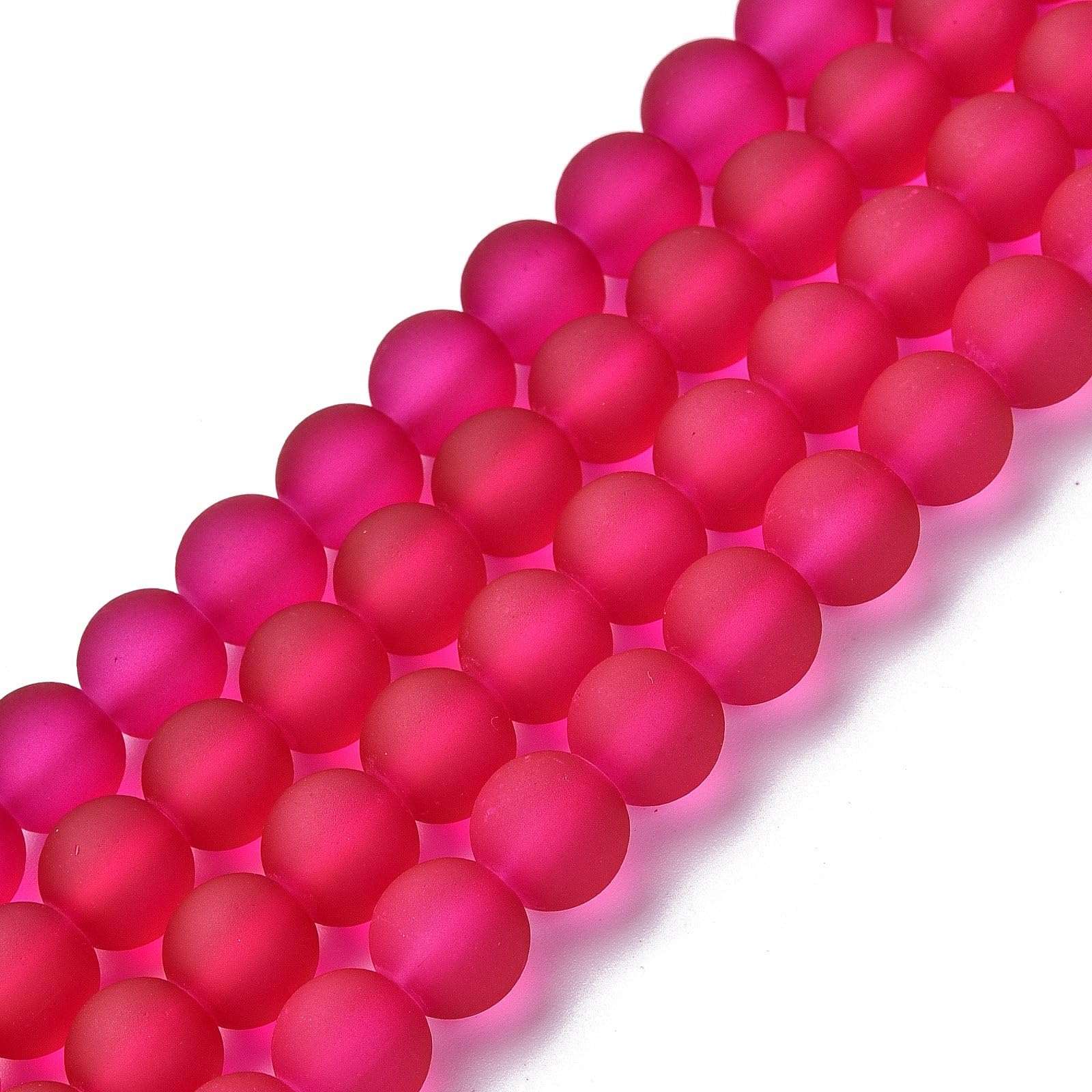 80pcs 10mm Frosted Glass Beads for Jewelry Making Matte Crystal Spacer Beads for
