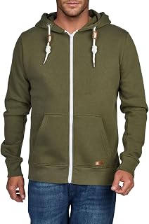 Riverso RIVThilo Men's Hooded Jacket Sweatshirt Hoodie Zip Basic Plain Cotton Grey Brown Green Red Blue Black S M L XL 2XL 3XL 4XL 5XL
