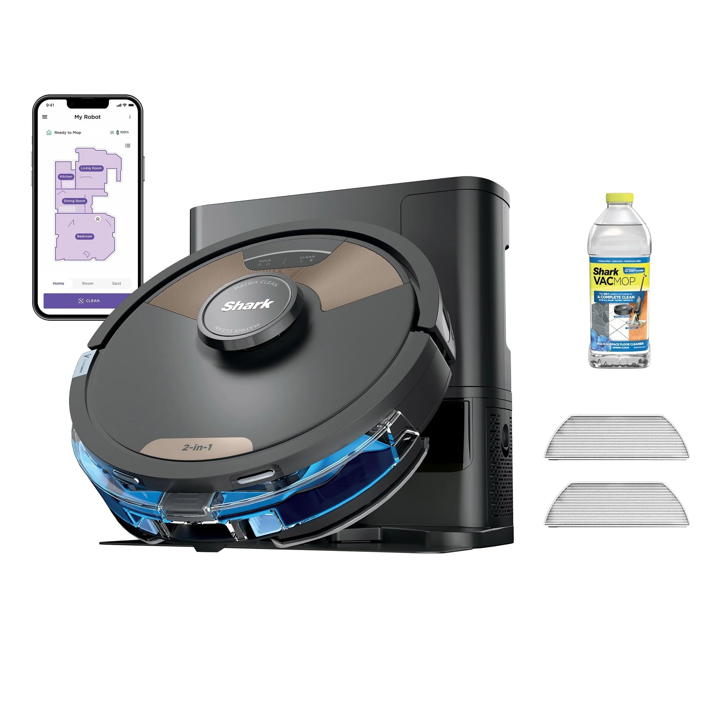 Shark Matrix Plus 2-in-1 Robot Vacuum & Sonic Mop, Home Mapping, HEPA Bagless Se