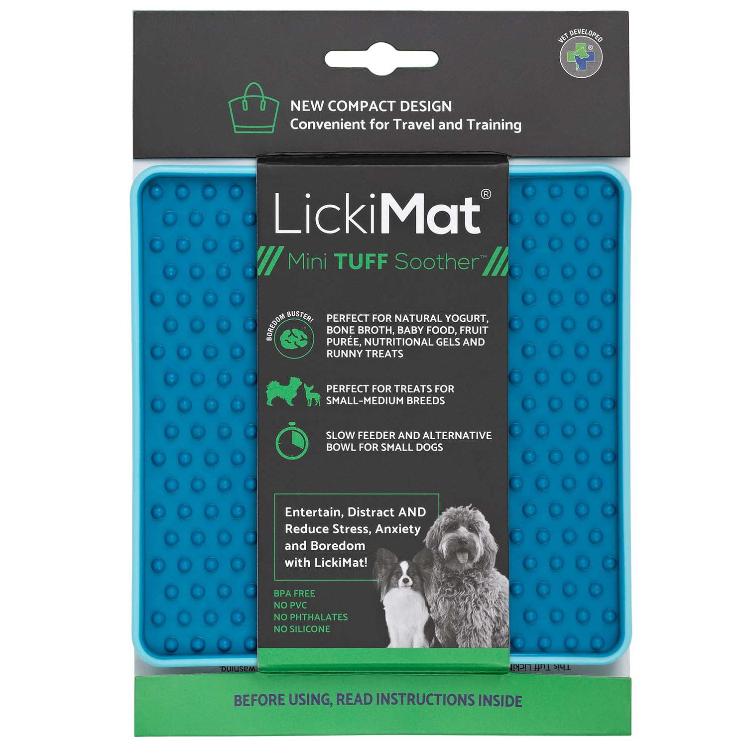 LickiMat Mini ToughSucker Turquoise Dog and Cat Feeding Bowl, Food Dish, Oral Ca