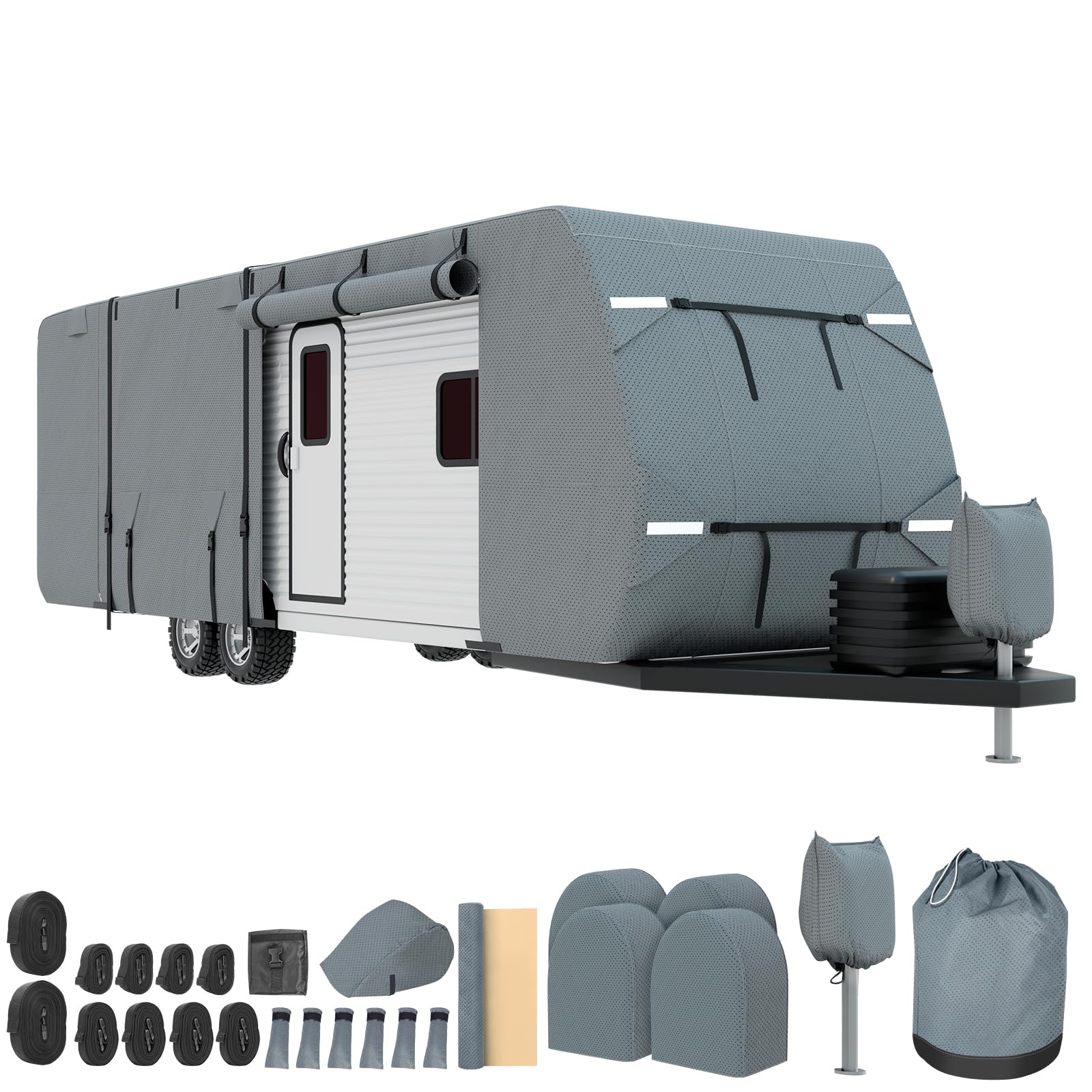 Mofeez Travel Trailer RV Cover 9 Layers for 24'-27' Camper Cover RV Covers | Ext