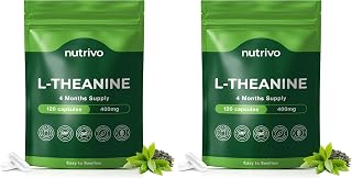 L Theanine 400mg | 120 Vegan Capsules - 4 Months Supply | Good Alternative to L-Theanine Powder, Gummies and Drops | UK Made L'Theanine Supplement (Pack of 2)