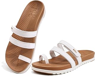 KuaiLu Womens Slides Sandals with Arch Support Comfort Plantar Fasciitis