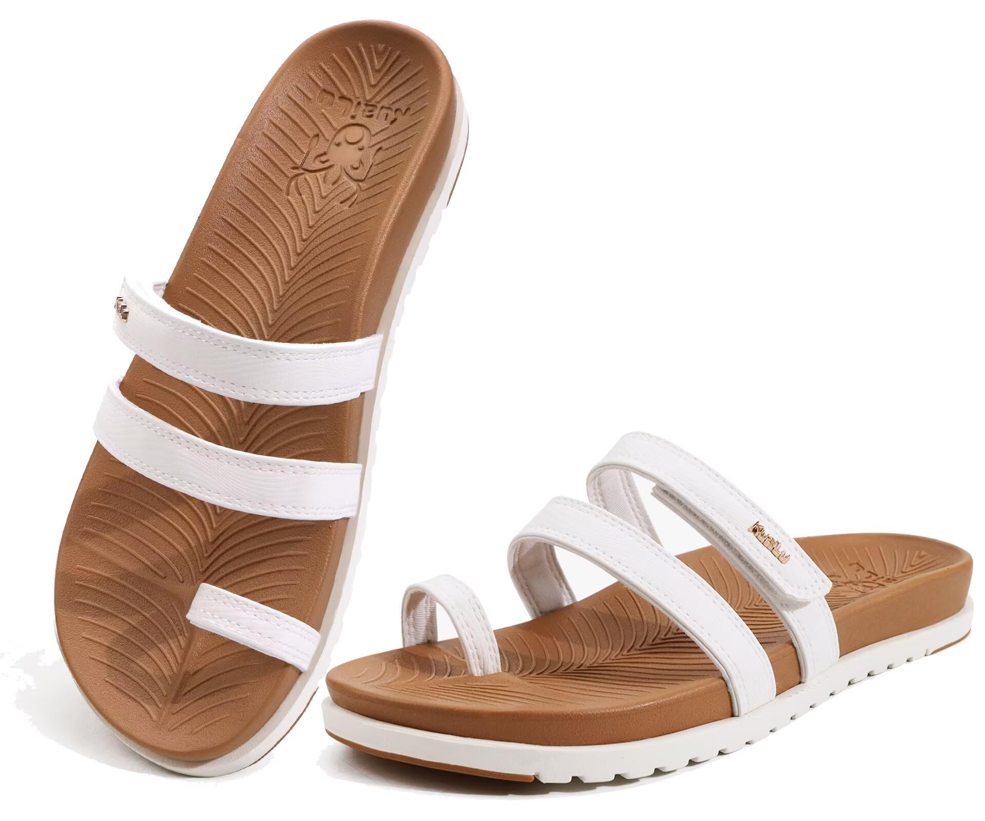 KuaiLu Womens Slides Sandals with Arch Support Comfort Plantar Fasciitis