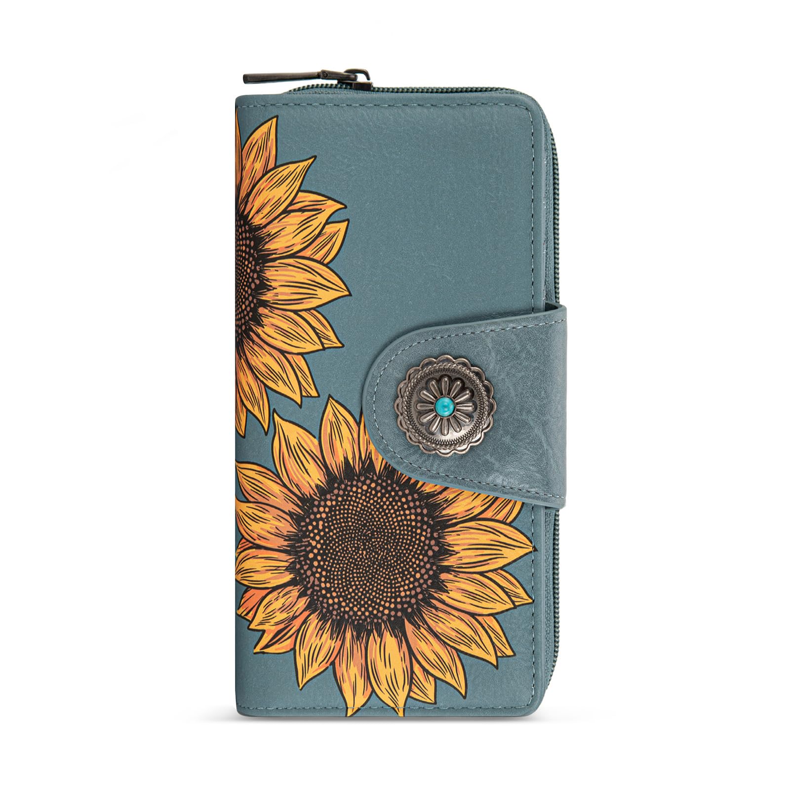 Montana West Bifold Sunflower Wallet Women Large Wallets for Women RFID Wallet L