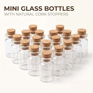 10Pcs Dollhouse Glass Jars Miniature: 1/12 Scale Glass Bottles Food Container for Kitchen Restaurant - Mini Canister Empty with Cork，Dollhouse Accessories，Dollhouses Décor