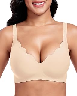 Vinfact Petal Neck Bralette for Women, Wireless, Seamless Super Soft and Comfortable Bralette with Bra Extender