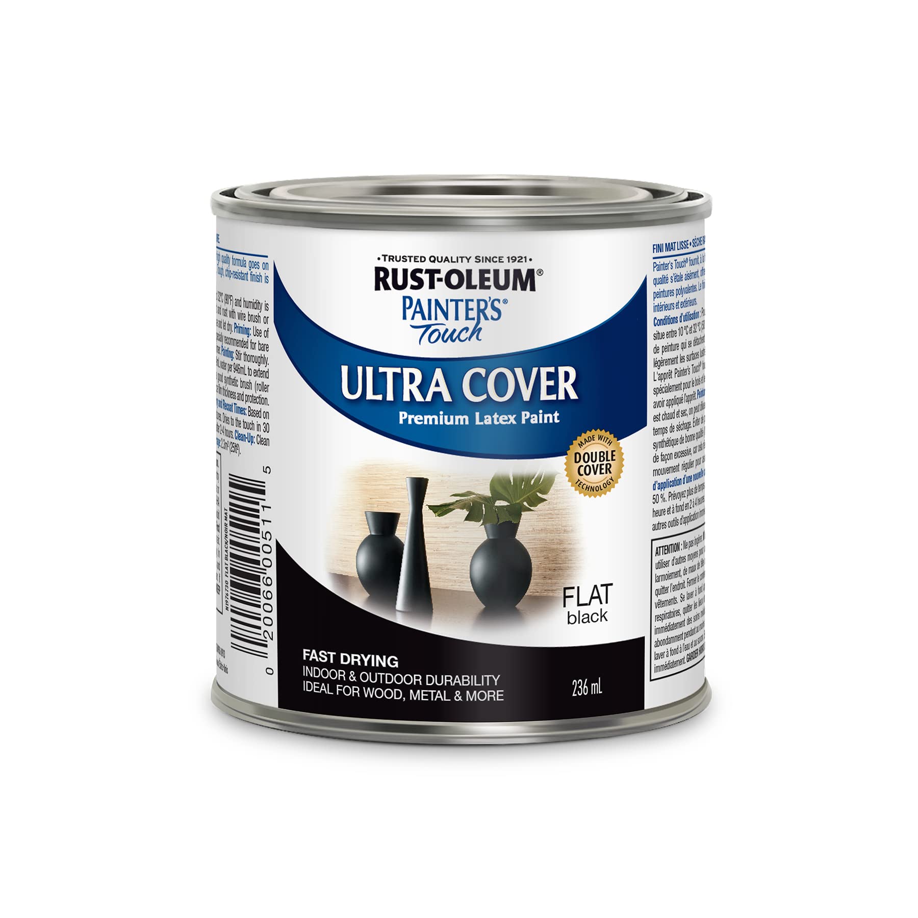 Ultra Cover Multi-Purpose Paint in Flat Black, 236 mL