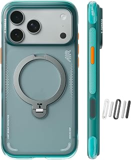 TORRAS Ostand Q3 Air for iPhone 17 Pro Case with 360 Magnetic Stand, Green