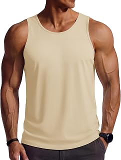 TACVASEN Men's Sports Cotton Sleeveless Fitness Training Breathable Tank Top Bodybuilding Summer Versatile
