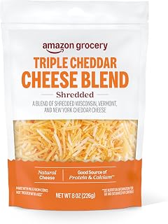 Amazon Grocery, Triple Cheddar Cheese Blend, Shredded, 8 Oz