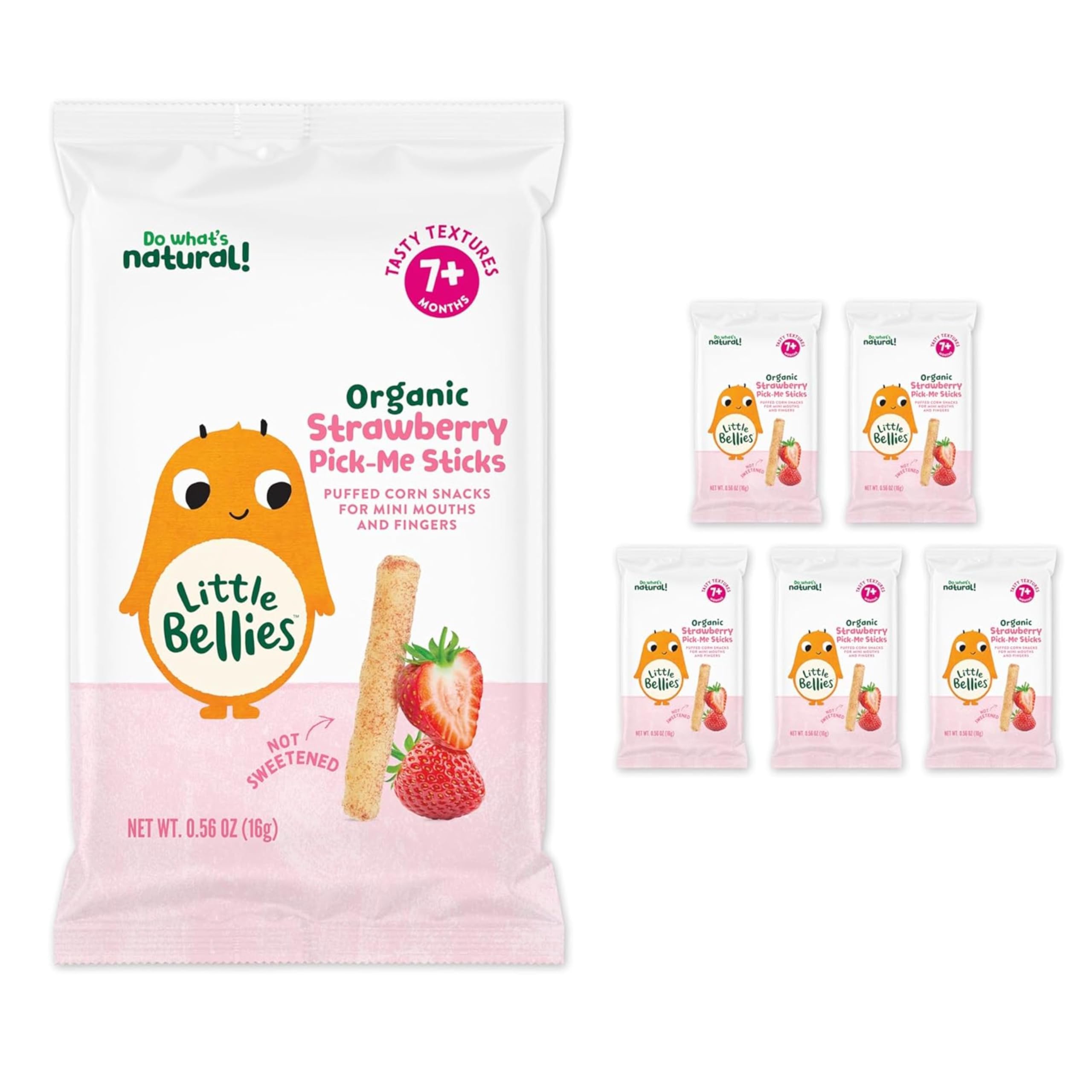 Little Bellies Organic Strawberry Pick-Me Sticks Baby Snack 0.56 oz, 5 Pack | St