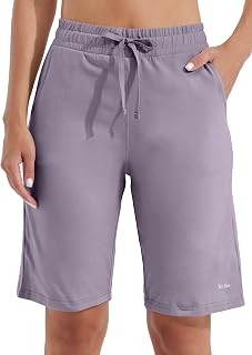 WILLIT Women Cotton Shorts Yoga Pants Long Pants Knee Length Summer Workout Pants 10" with Pockets