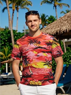 Men's Summer Graphic Crew Neck Short Sleeve Casual Streetwear Outdoor Sports Casual T-Shirt