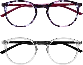 OPULIZE Met BB60-5C + 0.00 Pack of 2 Blue Light Block Glasses Computer Gaming Light Purple for Men and Women