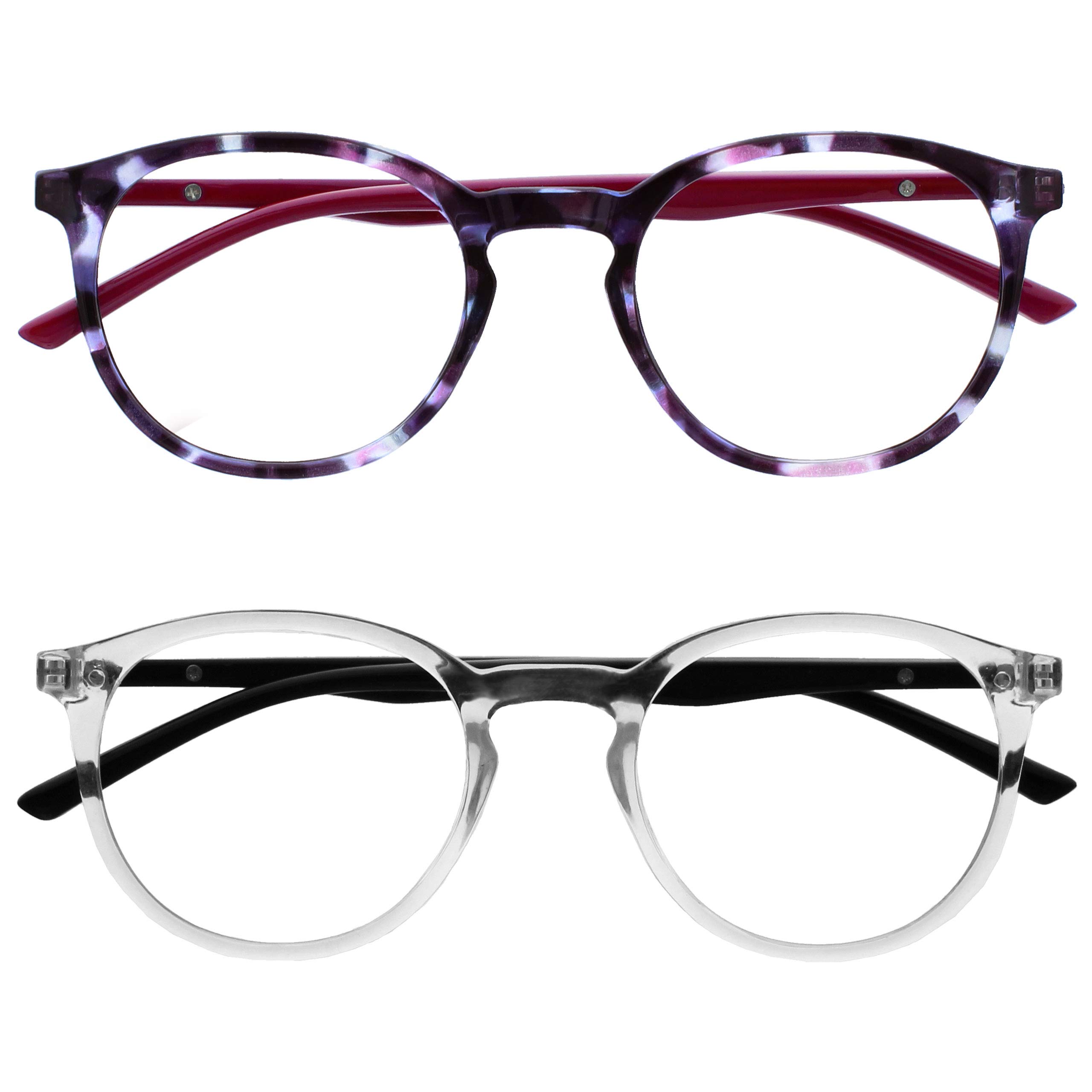 OPULIZE Met BB60-5C + 0.00 Pack of 2 Blue Light Block Glasses Computer Gaming Li