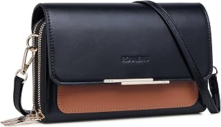 Roulens Small Crossbody Bag for Women,Cell Phone Purse Women's Shoulder Handbags Wallet Purse with Credit Card Slots