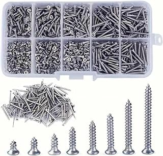 800pcs M2 Carbon Steel Nickel Plated Cross Countersunk Head Self Tapping Self Tapping Screws Set