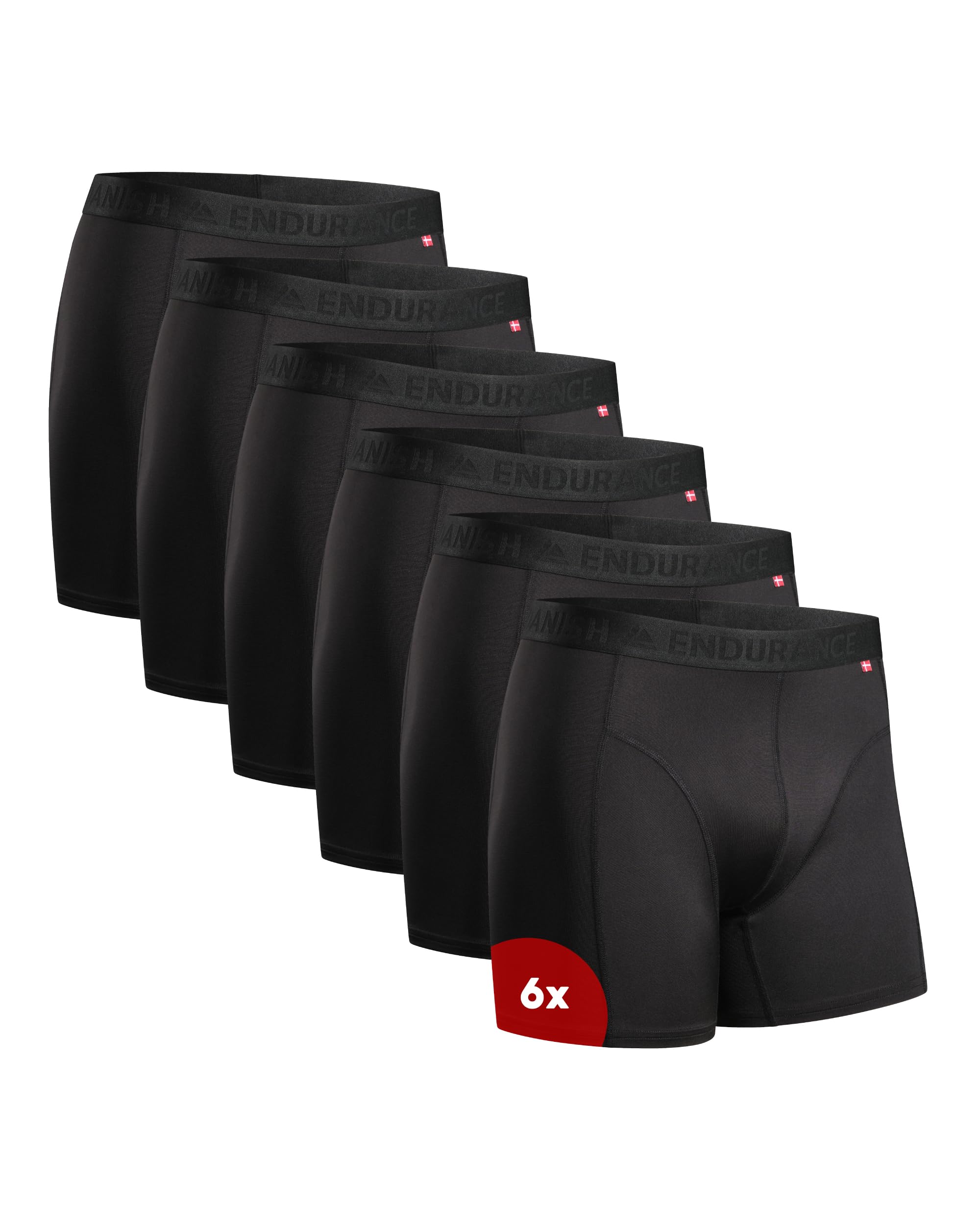 DANISH ENDURANCE Running Boxers, Long or Normal Legs, Pack of 6