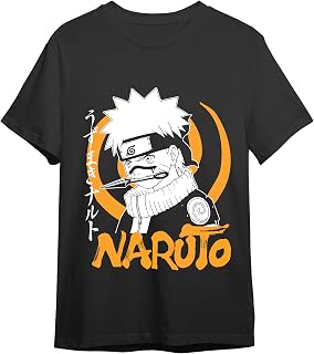 Comic Studio | Naruto T-Shirt | Officially Licensed | Naruto Uzumaki | Unisex | Black | XXL
