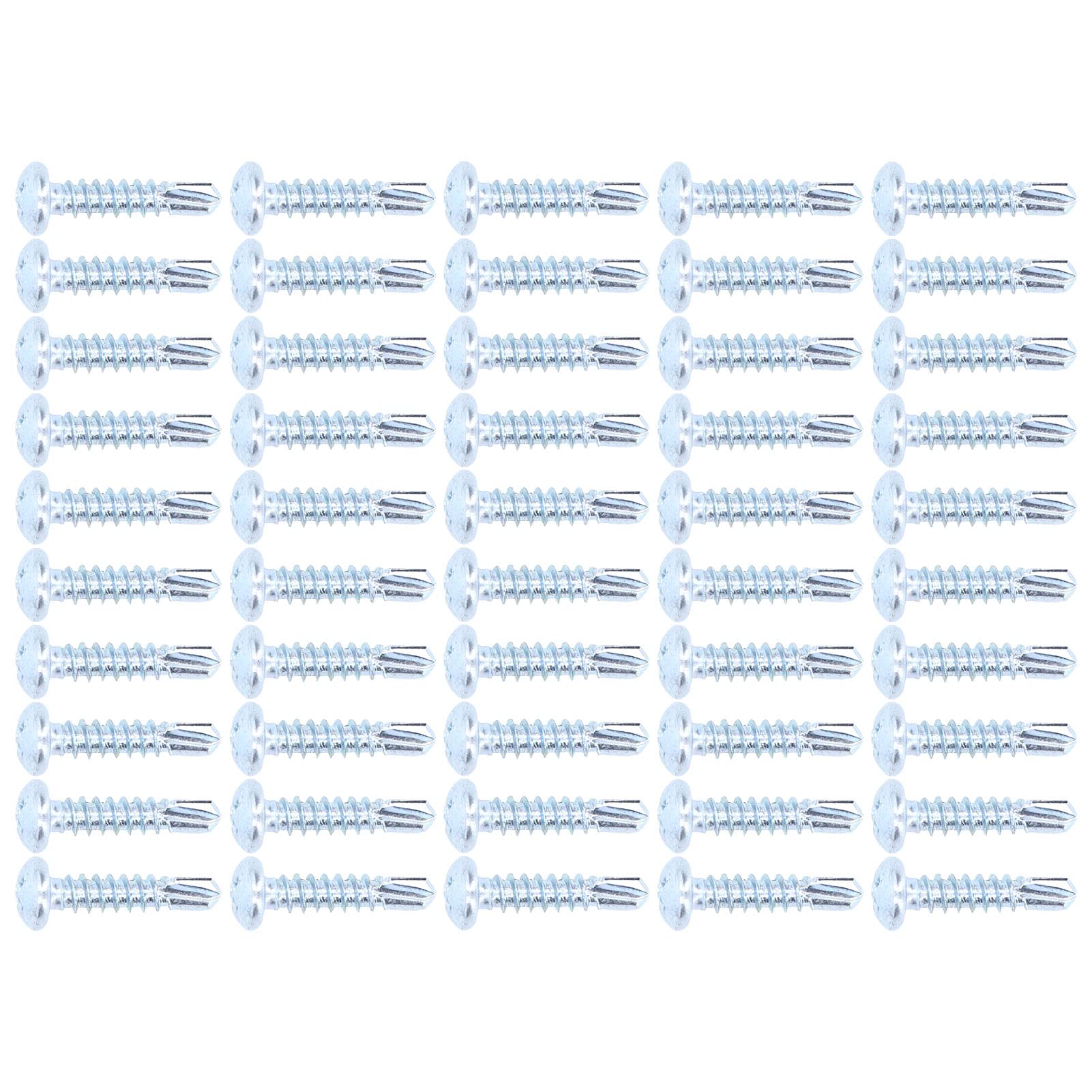 Generic 50pcs Self Drill Screw Fastener Set Kit Cross Design Zinc Plated Carbon 